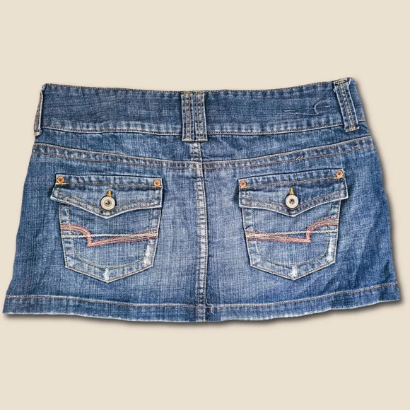 American Eagle - Vintage Y2k - Blue Denim Mini Skirt - Picture 3 of 7